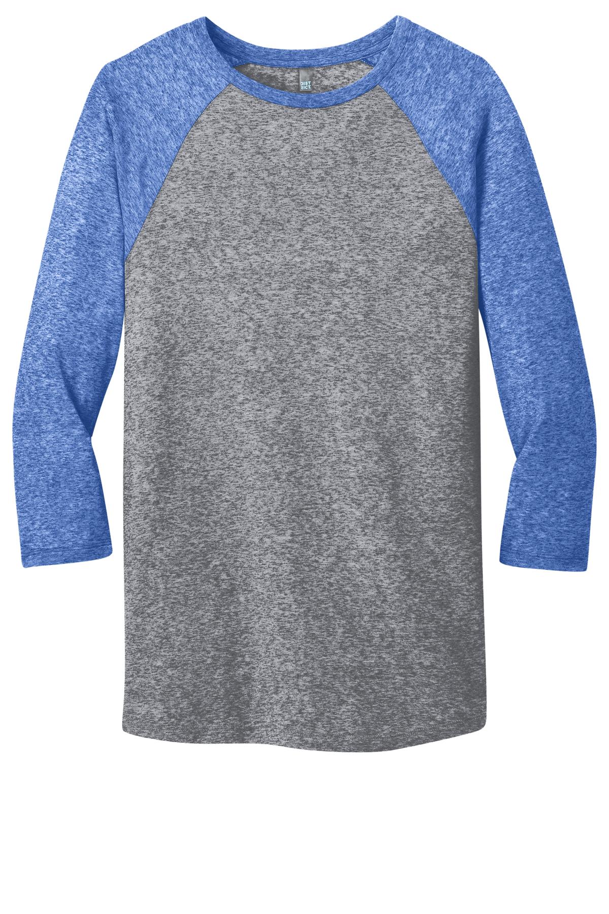 District Young Men's Microburn 3/4-Sleeve Raglan Tee. DT162 District