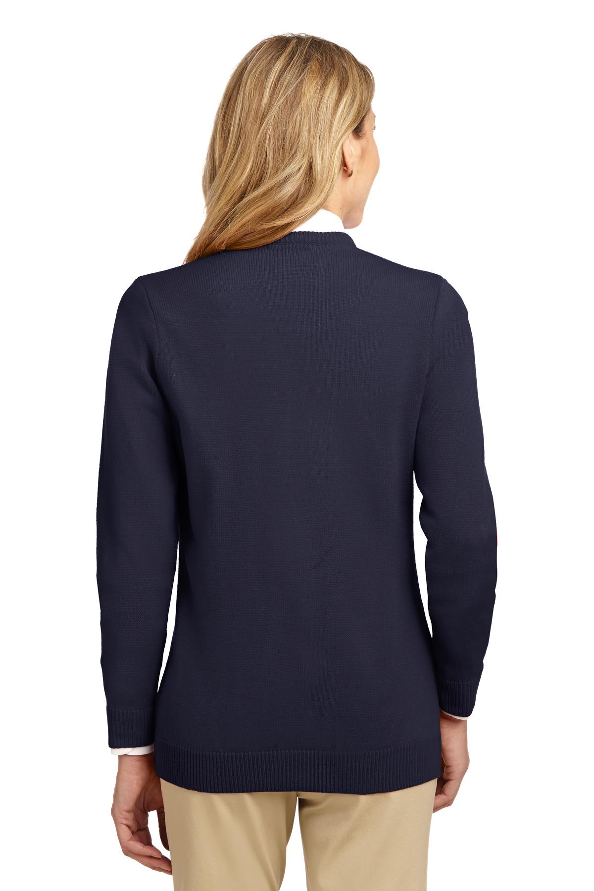 Port Authority Ladies Value Jewel-Neck Cardigan Sweater. LSW304