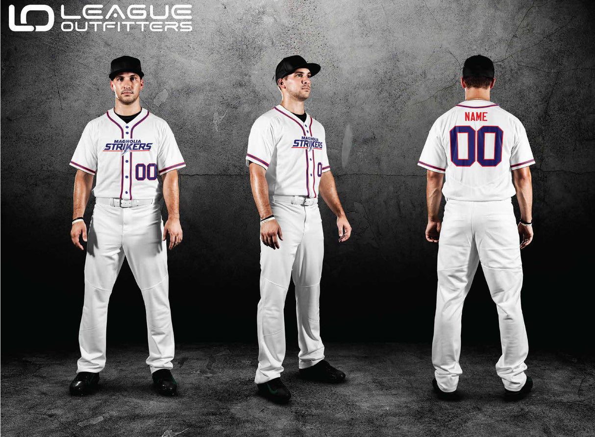 Custom Elite Sublimated & Tackle Twill Full Button Baseball Jerseys League Outfitters