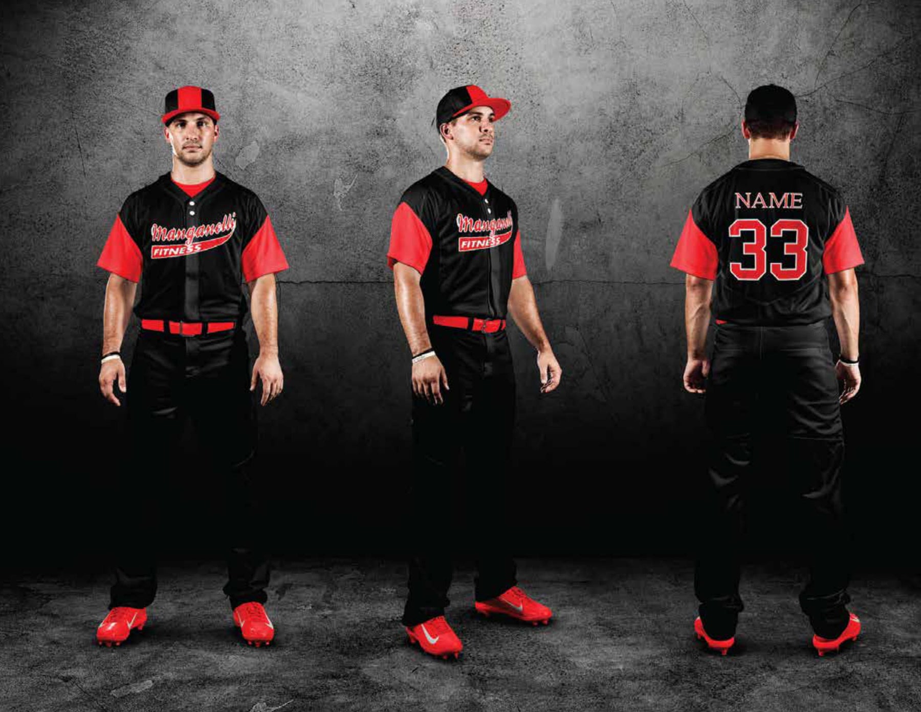 Baseball jersey red and hot sale black