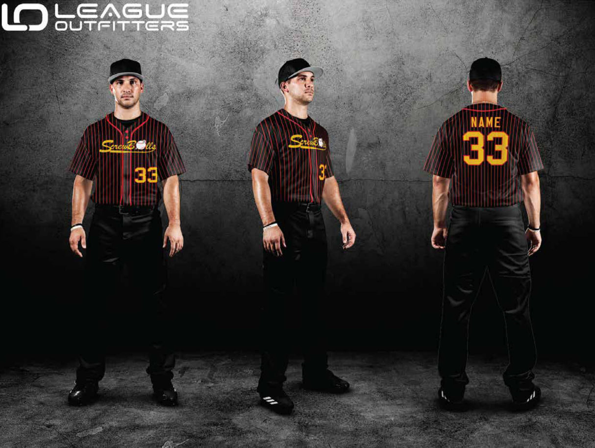 Custom Elite Sublimated & Tackle Twill Full Button Baseball Jerseys League Outfitters