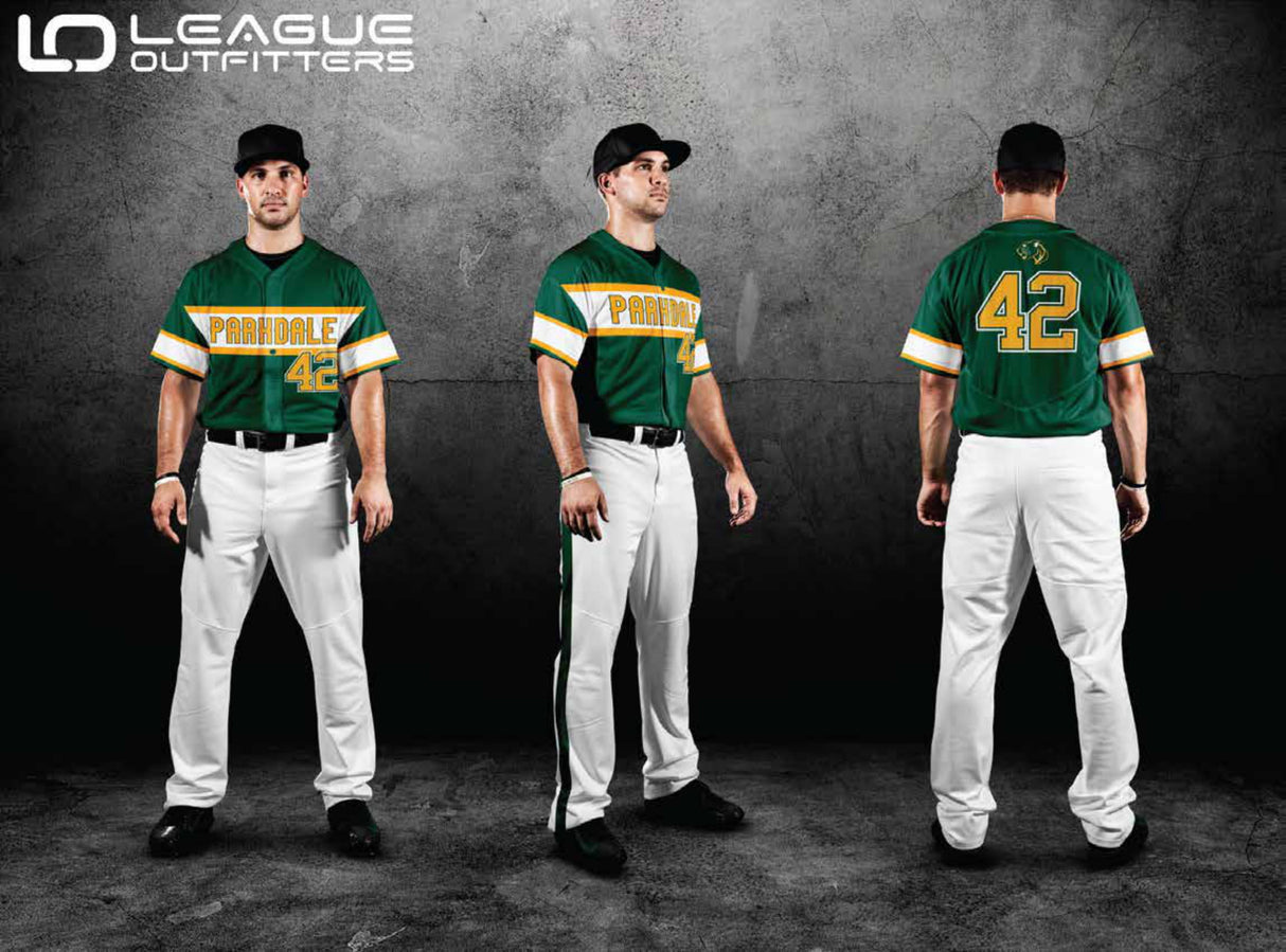 Custom Elite Sublimated & Tackle Twill Full Button Baseball Jerseys League Outfitters