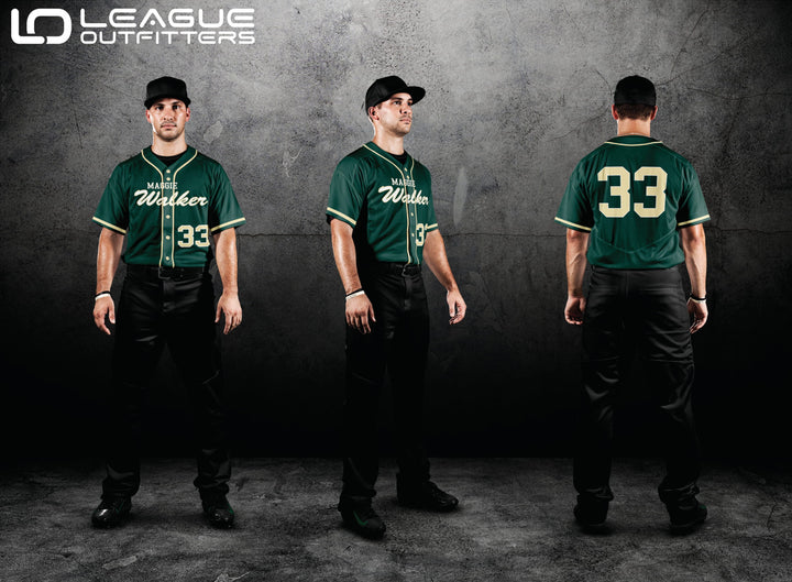 Custom Elite Tackle Twill Full Button Baseball Jersey League Outfitters