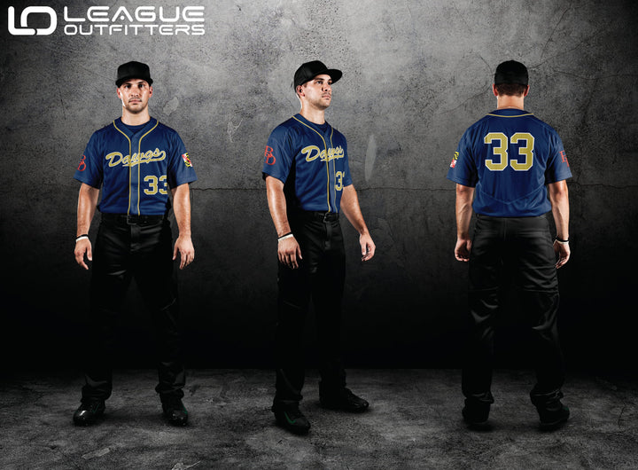 Custom Elite Tackle Twill Full Button Baseball Jersey League Outfitters