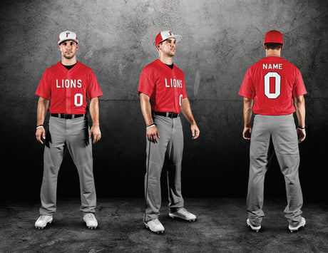 Custom Elite Tackle Twill Full Button Baseball Jersey League Outfitters