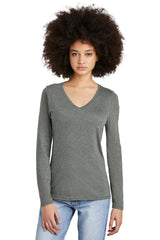District Women's Perfect Tri Long Sleeve V-Neck Tee DT135 District