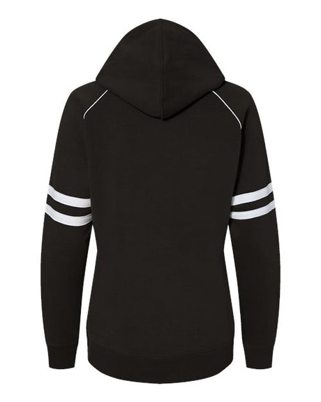 J. America Women's Varsity Fleece Piped Hooded Sweatshirt J. America