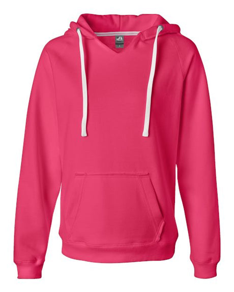 J. America Women's Sueded V-Neck Hooded Sweatshirt J. America
