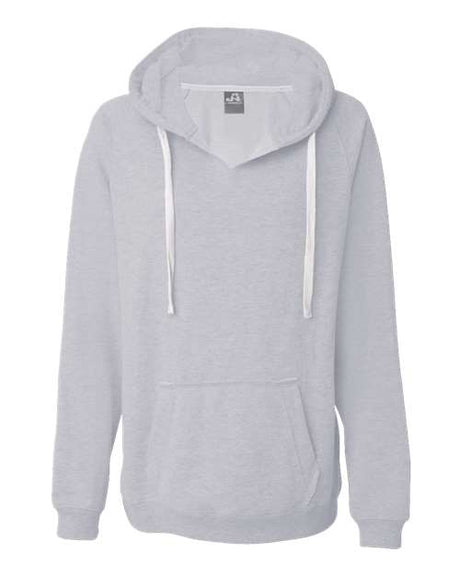 J. America Women's Sueded V-Neck Hooded Sweatshirt J. America