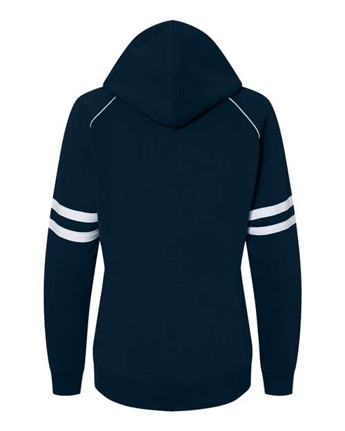 J. America Women's Varsity Fleece Piped Hooded Sweatshirt J. America