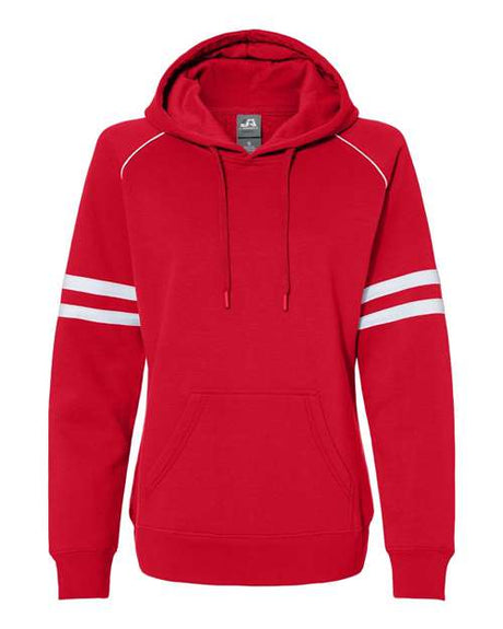 J. America Women's Varsity Fleece Piped Hooded Sweatshirt J. America