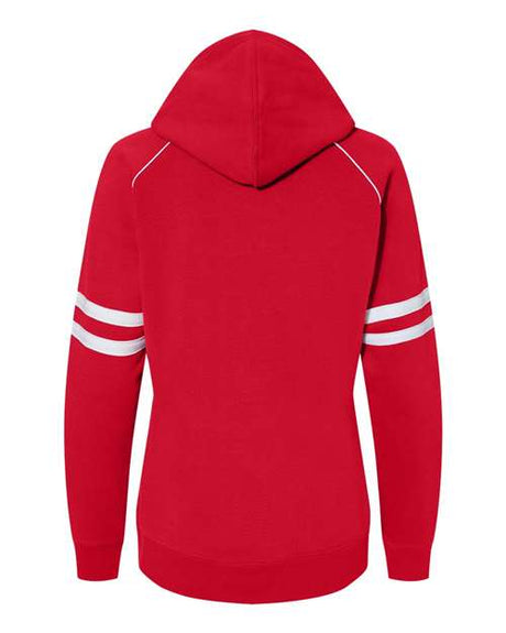 J. America Women's Varsity Fleece Piped Hooded Sweatshirt J. America