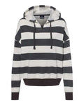 MV Sport Women's Striped Fleece Boxy Hooded Sweatshirt MV Sport