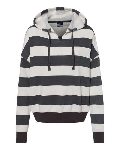 MV Sport Women's Striped Fleece Boxy Hooded Sweatshirt MV Sport