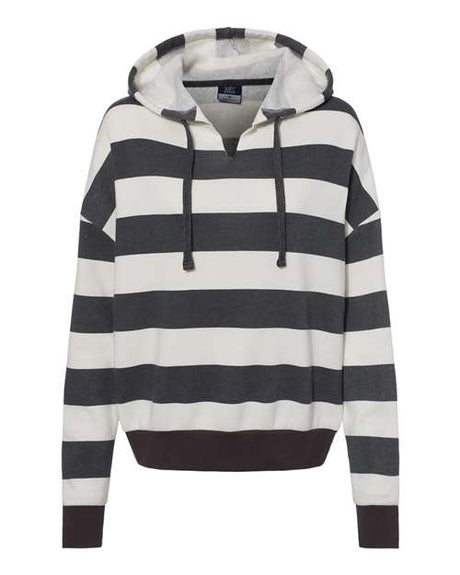 MV Sport Women's Striped Fleece Boxy Hooded Sweatshirt MV Sport