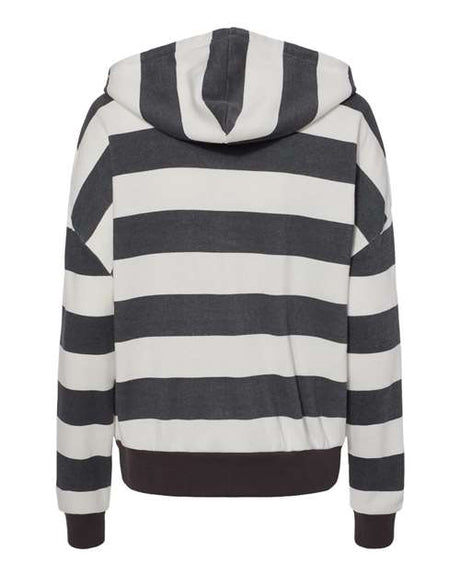MV Sport Women's Striped Fleece Boxy Hooded Sweatshirt MV Sport