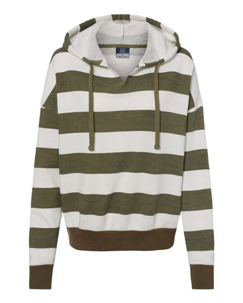 MV Sport Women's Striped Fleece Boxy Hooded Sweatshirt MV Sport