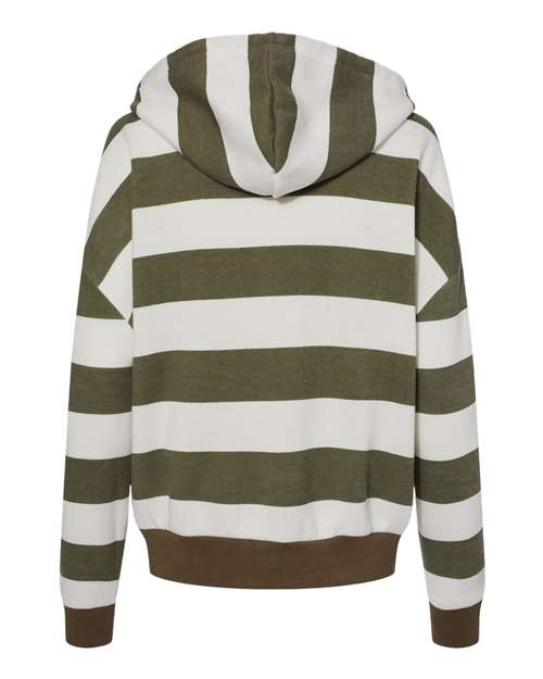 MV Sport Women's Striped Fleece Boxy Hooded Sweatshirt MV Sport