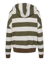 MV Sport Women's Striped Fleece Boxy Hooded Sweatshirt MV Sport