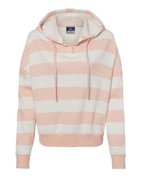 MV Sport Women's Striped Fleece Boxy Hooded Sweatshirt MV Sport