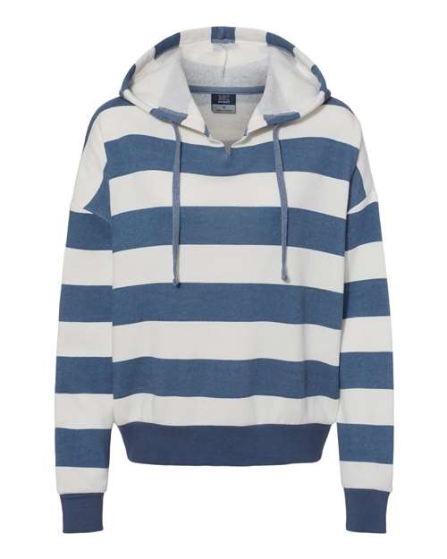 MV Sport Women's Striped Fleece Boxy Hooded Sweatshirt MV Sport