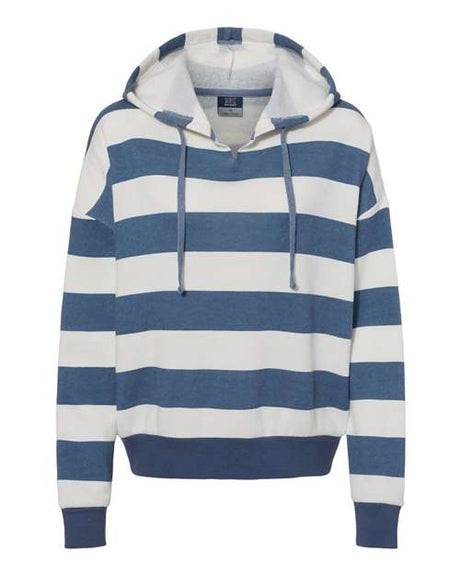 MV Sport Women's Striped Fleece Boxy Hooded Sweatshirt MV Sport