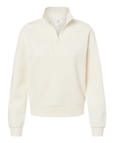 Alternative Women's Eco-Cozy Fleece Mock Neck Quarter-Zip Sweatshirt