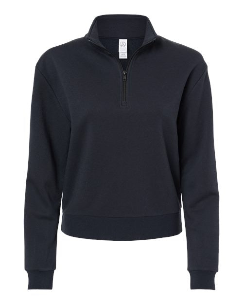 Alternative Women's Eco-Cozy Fleece Mock Neck Quarter-Zip Sweatshirt Alternative