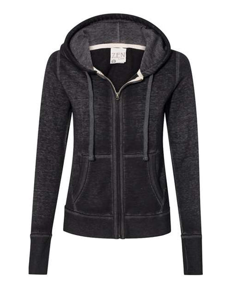 J. America Women's Zen Fleece Full-Zip Hooded Sweatshirt J. America