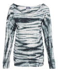 MV Sport Women's French Terry Off-the-Shoulder Tie-Dyed Sweatshirt MV Sport