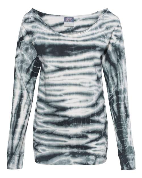 MV Sport Women's French Terry Off-the-Shoulder Tie-Dyed Sweatshirt MV Sport