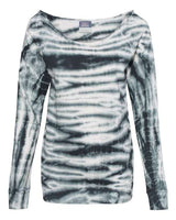 MV Sport Women's French Terry Off-the-Shoulder Tie-Dyed Sweatshirt MV Sport
