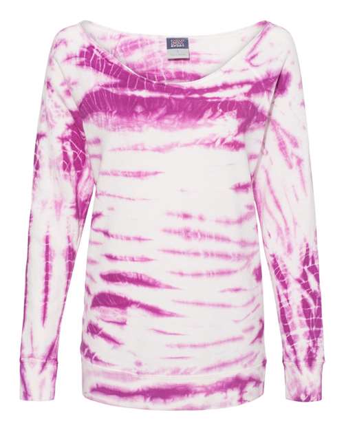 MV Sport Women's French Terry Off-the-Shoulder Tie-Dyed Sweatshirt MV Sport