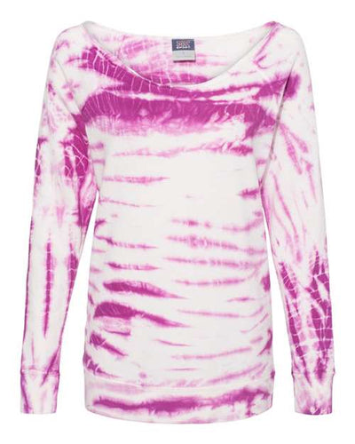 MV Sport Women's French Terry Off-the-Shoulder Tie-Dyed Sweatshirt