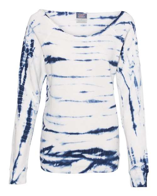 MV Sport Women's French Terry Off-the-Shoulder Tie-Dyed Sweatshirt MV Sport