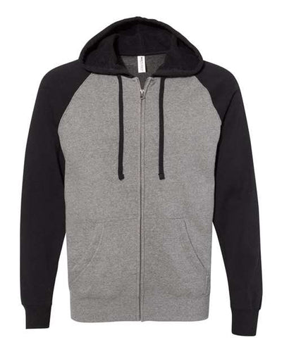 Independent Trading Co. Men's Special Blend Raglan Full-Zip Hooded Sweatshirt