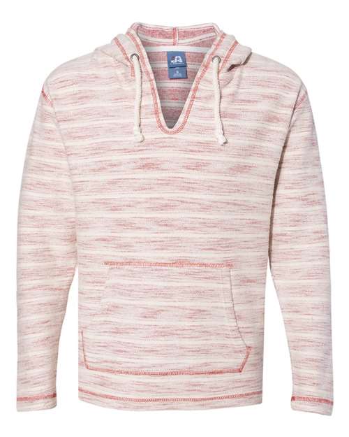 J. America Men's Baja French Terry V-Neck Hooded Pullover J. America