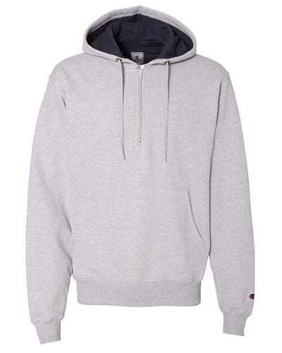 Champion Men's Cotton Max Hooded Quarter-Zip Sweatshirt
