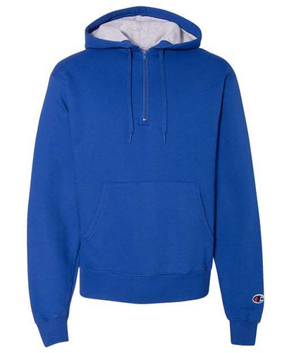 Champion Men's Cotton Max Hooded Quarter-Zip Sweatshirt