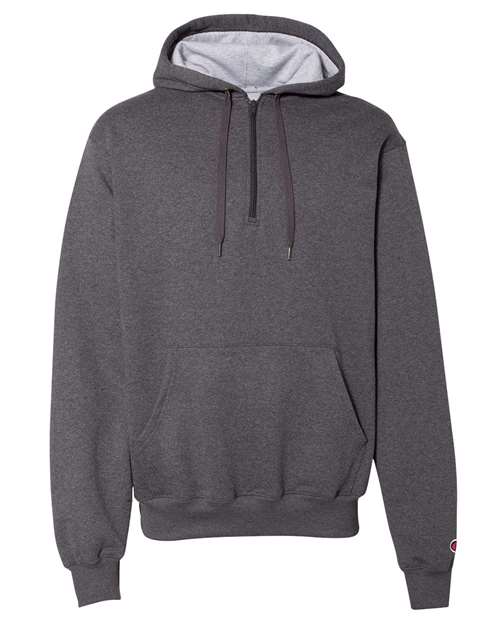 Champion Men's Cotton Max Hooded Quarter-Zip Sweatshirt Mens Apparel Sweatshirts & Fleece