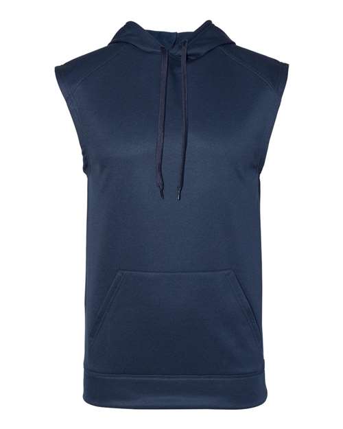 Badger Men's Performance Fleece Sleeveless Hooded Sweatshirt Badger