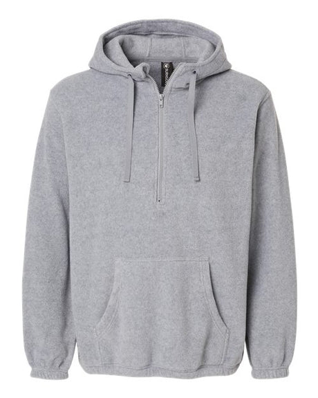 Burnside Polar Fleece Quarter-Zip Scuba Hooded Pullover Burnside