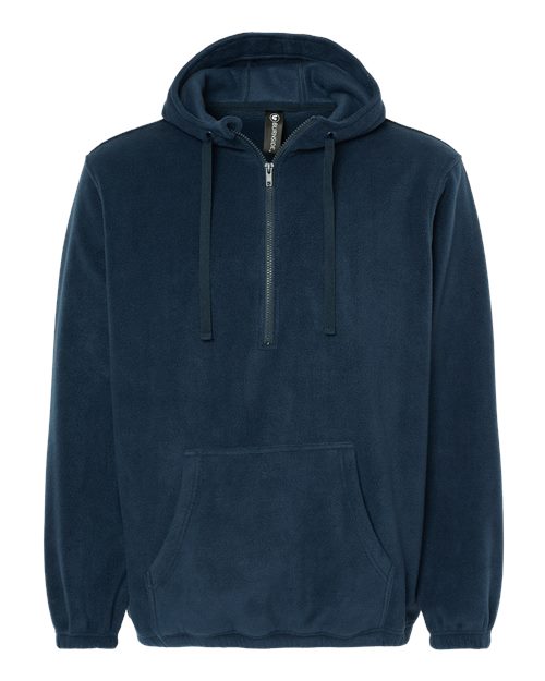 Burnside Polar Fleece Quarter-Zip Scuba Hooded Pullover Burnside