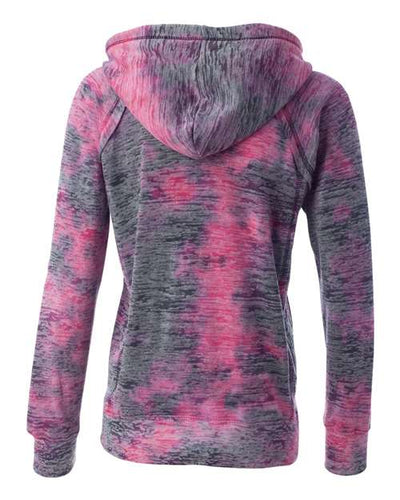 MV Sport Women's Courtney Burnout V-Notch Hooded Sweatshirt