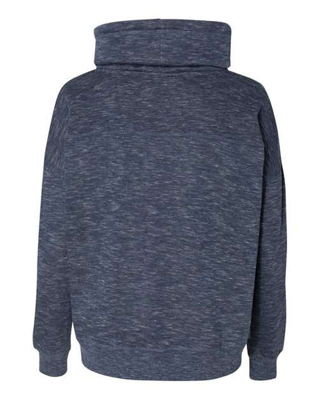 J. America Women's M'lange Fleece Cowl Neck Sweatshirt J. America