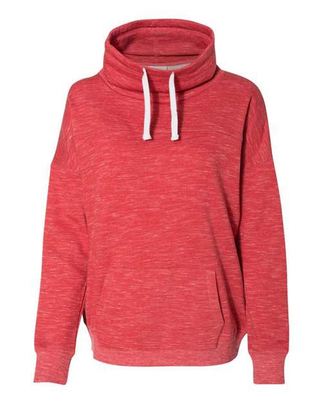 J. America Women's M'lange Fleece Cowl Neck Sweatshirt J. America