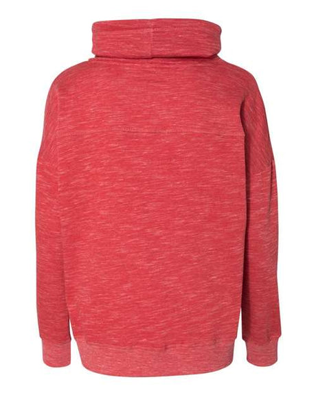 J. America Women's M'lange Fleece Cowl Neck Sweatshirt J. America