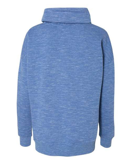 J. America Women's M'lange Fleece Cowl Neck Sweatshirt J. America