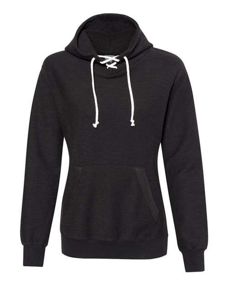 J. America Women's French Terry Sport Lace Scuba Hooded Pullover J. America