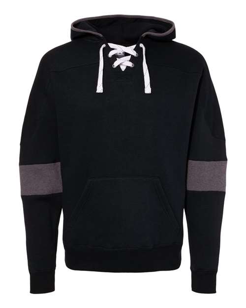 J. America Men's Sport Lace Colorblocked Fleece Hooded Sweatshirt J. America